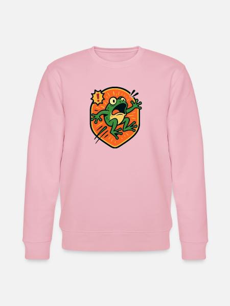 Panic Frog badge - Stanley/Stella CHANGER Unisex Organic Sweatshirt - cotton pink