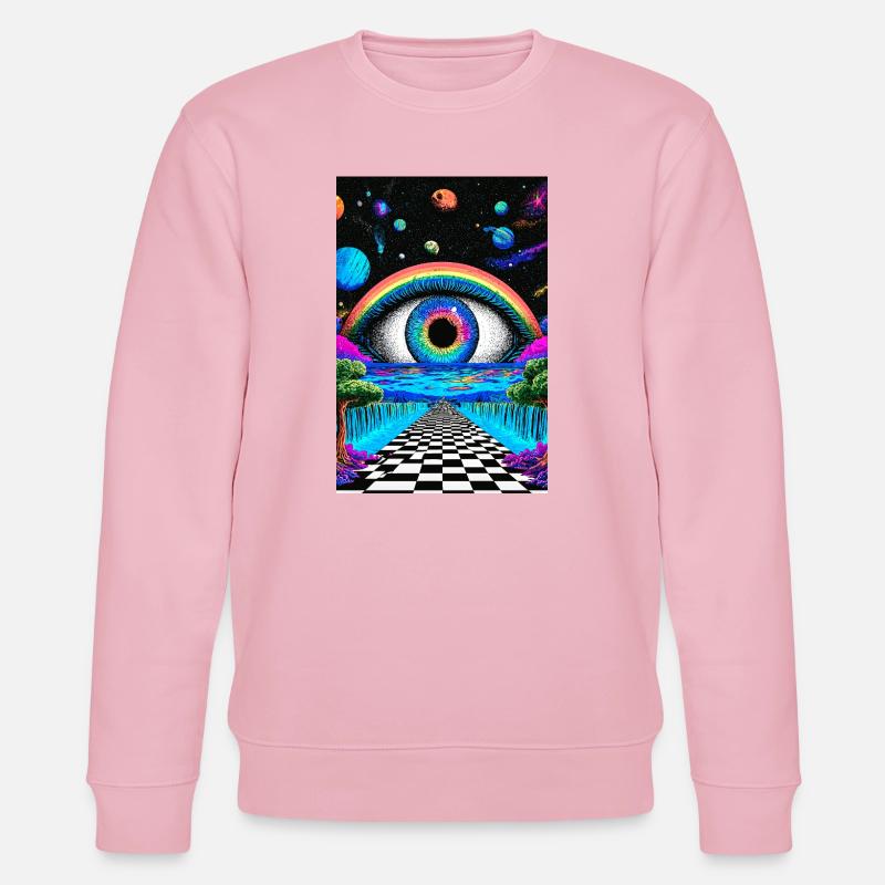 Psychedelische Reise ins All - Stanley/Stella Unisex Bio-Sweatshirt CHANGER  - Hellrosa