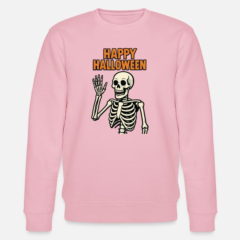 Frohes Halloween - Skelett - Stanley/Stella Unisex Bio-Sweatshirt CHANGER  - Hellrosa