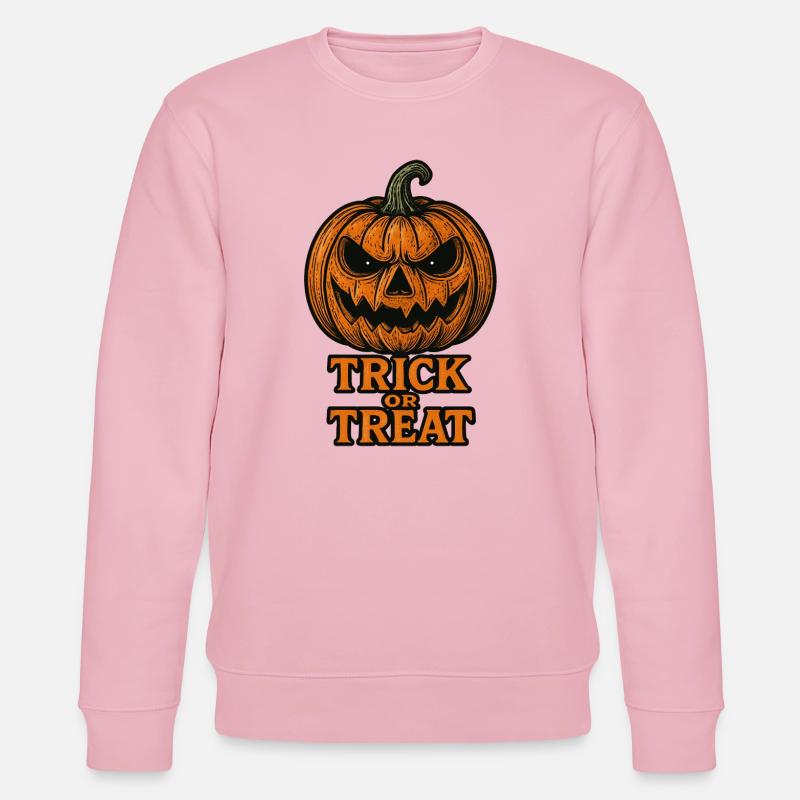 Halloween Kürbis - Süßes oder Saures - Stanley/Stella Unisex Bio-Sweatshirt CHANGER  - Hellrosa