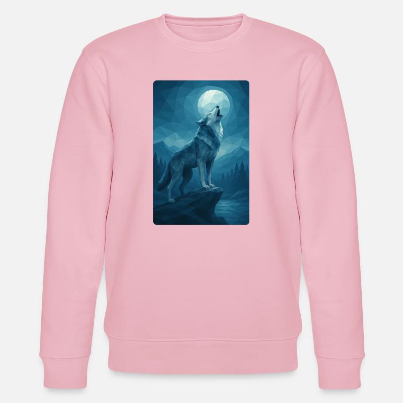 Polynature Night Wolf - Stanley/Stella Unisex Bio-Sweatshirt CHANGER  - Hellrosa