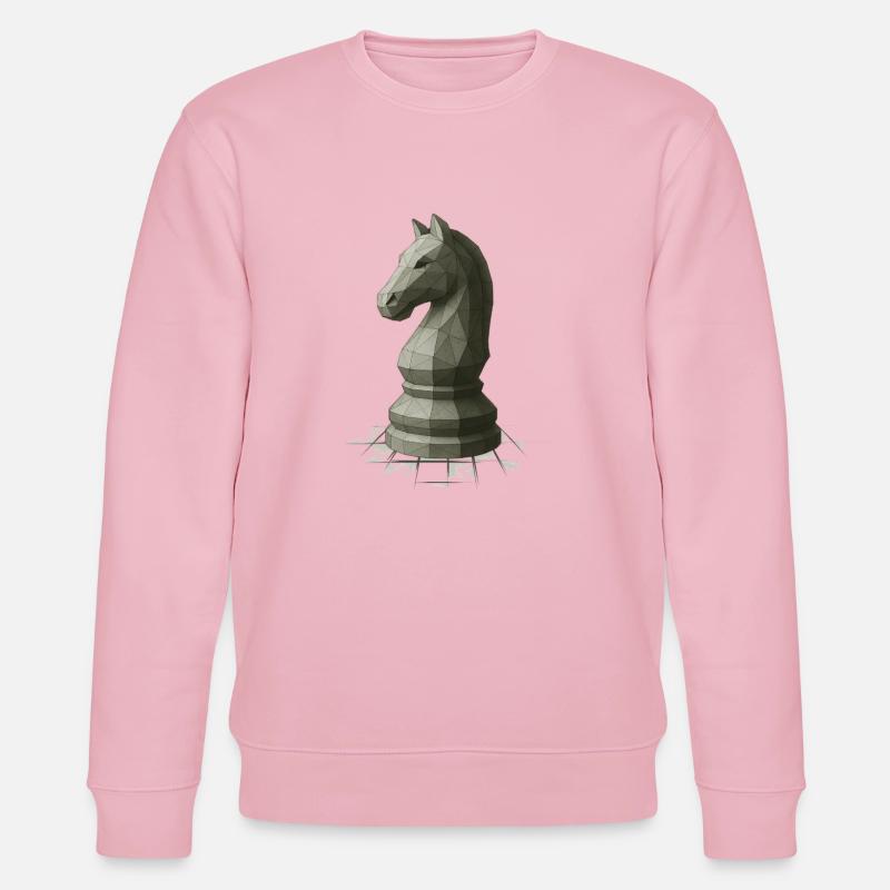 Low Poly Schach Springer Design - Stanley/Stella Unisex Bio-Sweatshirt CHANGER  - Hellrosa