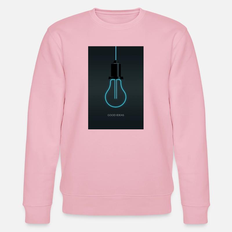 Bonnes idées – Ampoule néon Bleu Électrique - Sweat bio CHANGER Stanley/Stella Unisexe - rose pâle