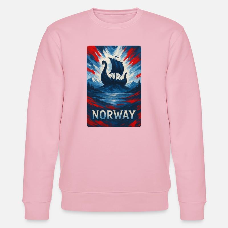 Norwegen Reise Design - Stanley/Stella Unisex Bio-Sweatshirt CHANGER  - Hellrosa