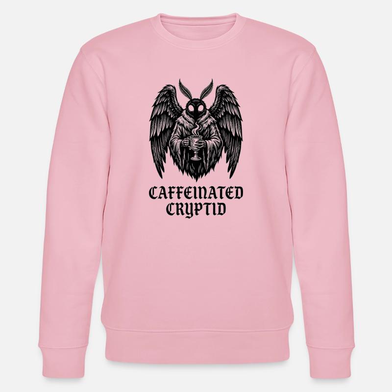 Koffeinhaltiger Kryptid-Mottenmann-Kaffee - Stanley/Stella Unisex Bio-Sweatshirt CHANGER  - Hellrosa