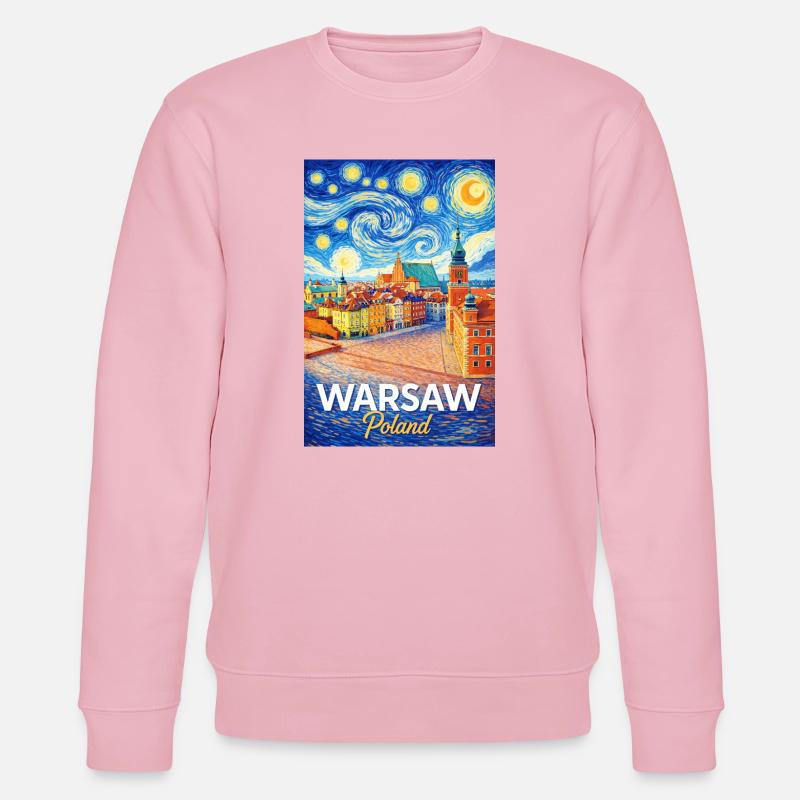 Varsovie, Pologne - Sweat bio CHANGER Stanley/Stella Unisexe - rose pâle