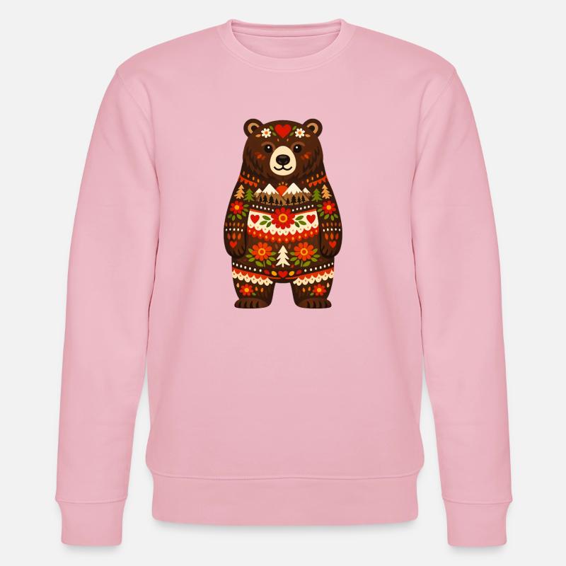 Bär im Volksstil - Stanley/Stella Unisex Bio-Sweatshirt CHANGER  - Hellrosa