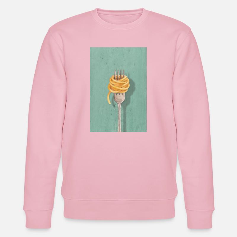 Pasta Fork Reduced Kitchen Design - Stanley/Stella CHANGER Unisex Organic Sweatshirt - cotton pink