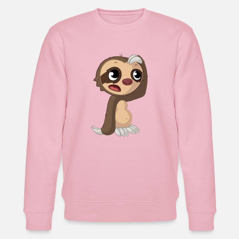 Nachdenkliches Comic Faultier - Stanley/Stella Unisex Bio-Sweatshirt CHANGER - Hellrosa