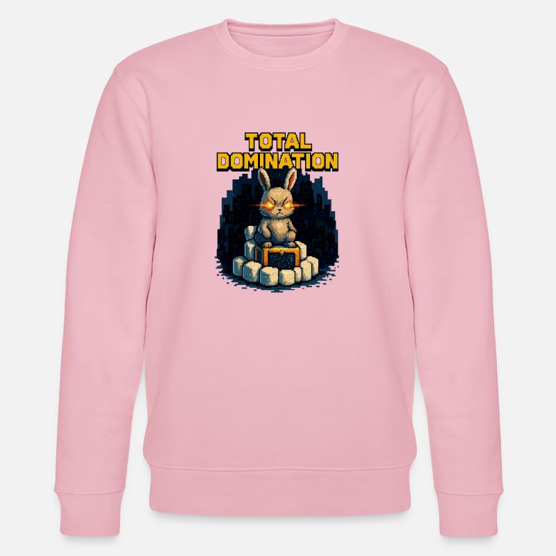 Pixel-Hase der Macht – Total Domination - Stanley/Stella Unisex Bio-Sweatshirt CHANGER  - Hellrosa