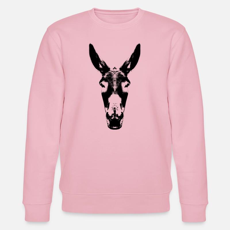Esel / Kopf / Maultier / Head - Stanley/Stella Unisex Bio-Sweatshirt CHANGER  - Hellrosa