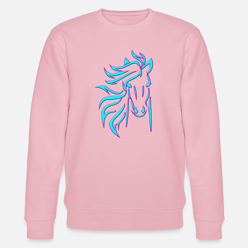 Cheval bleu - Sweat bio CHANGER Stanley/Stella Unisexe - rose pâle