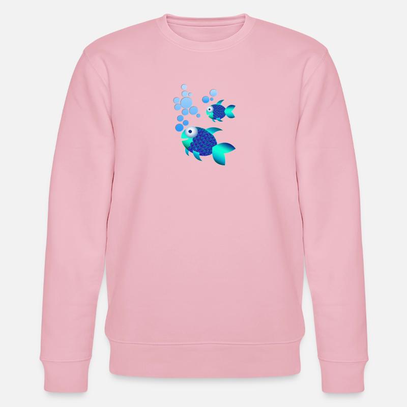Poisson bleu exotique aux écailles irisées - Sweat bio CHANGER Stanley/Stella Unisexe - rose pâle