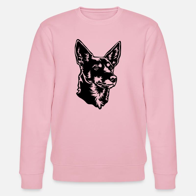 Australian kelpie head - Stanley/Stella CHANGER Unisex Organic Sweatshirt - cotton pink