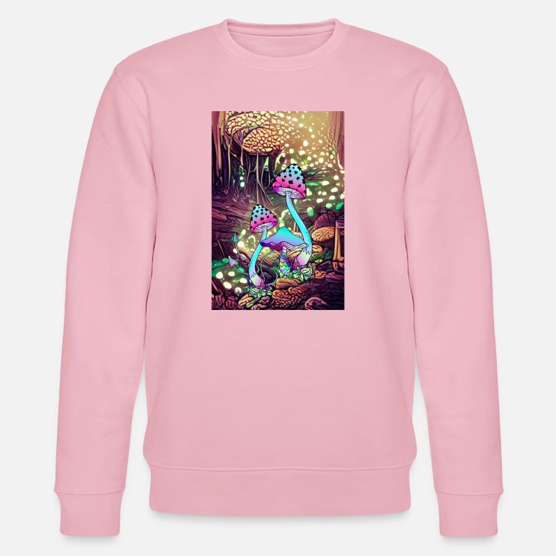 Magic Mushroom Landscape artwork - Stanley/Stella Unisex Bio-Sweatshirt CHANGER  - Hellrosa