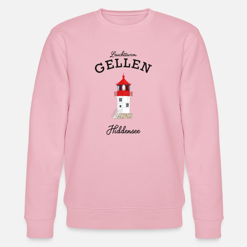 Hiddensee, Leuchtturm Gellen, Poster - Stanley/Stella Unisex Bio-Sweatshirt CHANGER  - Hellrosa