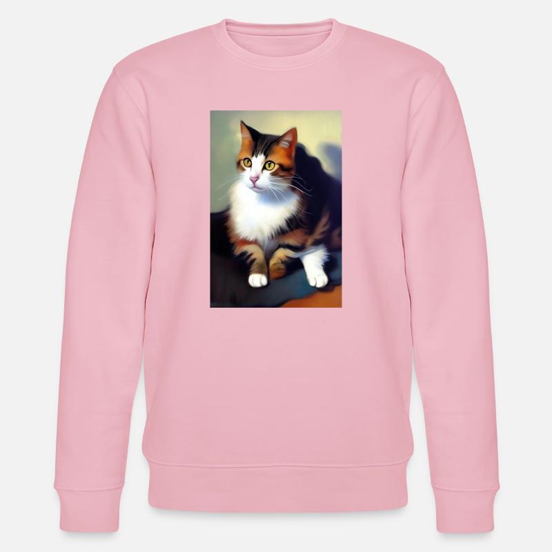 Katzen Bild - Stanley/Stella Unisex Bio-Sweatshirt CHANGER  - Hellrosa