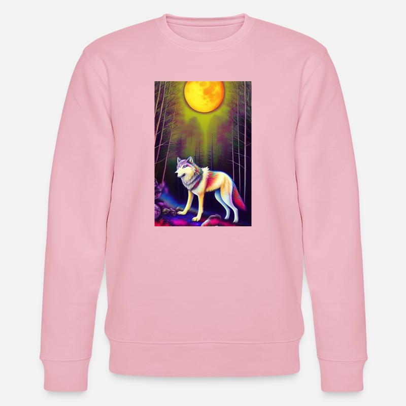 Wolf und Mond - Stanley/Stella Unisex Bio-Sweatshirt CHANGER  - Hellrosa