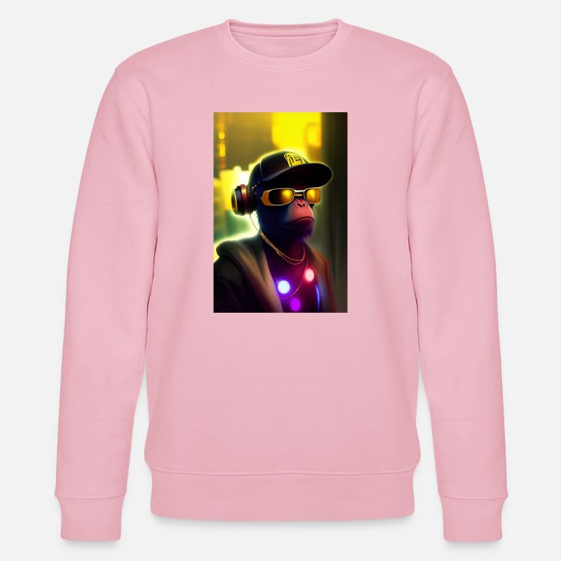 Cooler Affe mit Sonnenbrille - Stanley/Stella Unisex Bio-Sweatshirt CHANGER  - Hellrosa