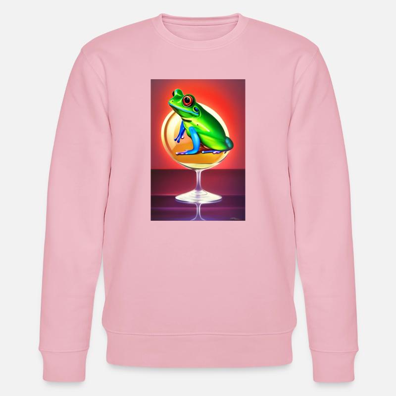 Frosch auf Glas - Stanley/Stella Unisex Bio-Sweatshirt CHANGER  - Hellrosa