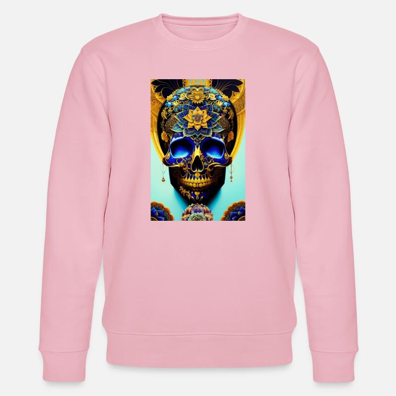 Blauer Totenkopf - Stanley/Stella Unisex Bio-Sweatshirt CHANGER  - Hellrosa