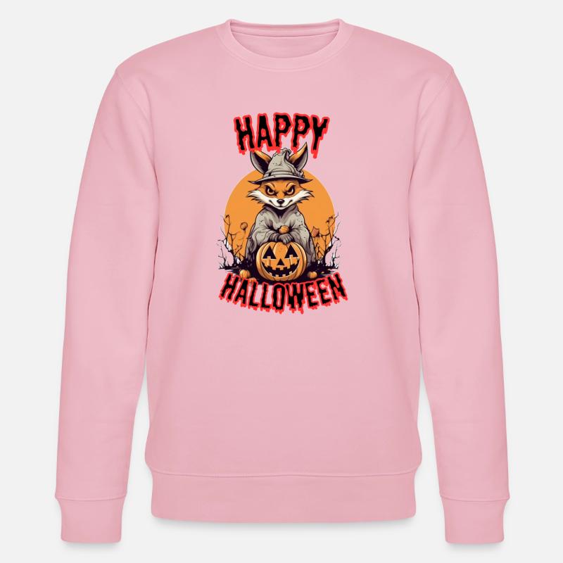 Süßer Fuchs mit Hexenkostüm Halloween - Stanley/Stella Unisex Bio-Sweatshirt CHANGER - Hellrosa