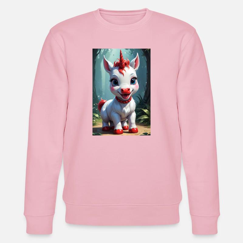 Süßes Einhorn - Stanley/Stella Unisex Bio-Sweatshirt CHANGER  - Hellrosa