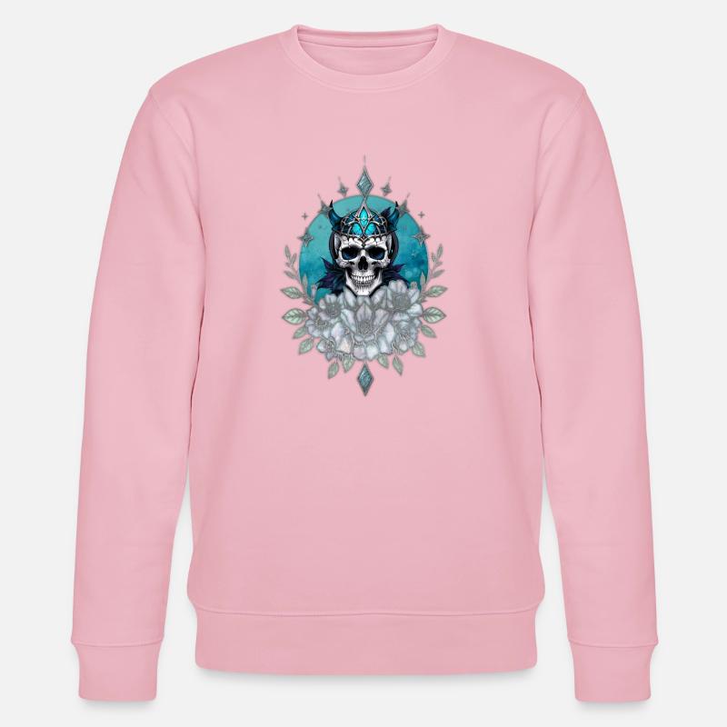 Atemberaubender Schädel mit majestätischer Krone - Stanley/Stella Unisex Bio-Sweatshirt CHANGER  - Hellrosa