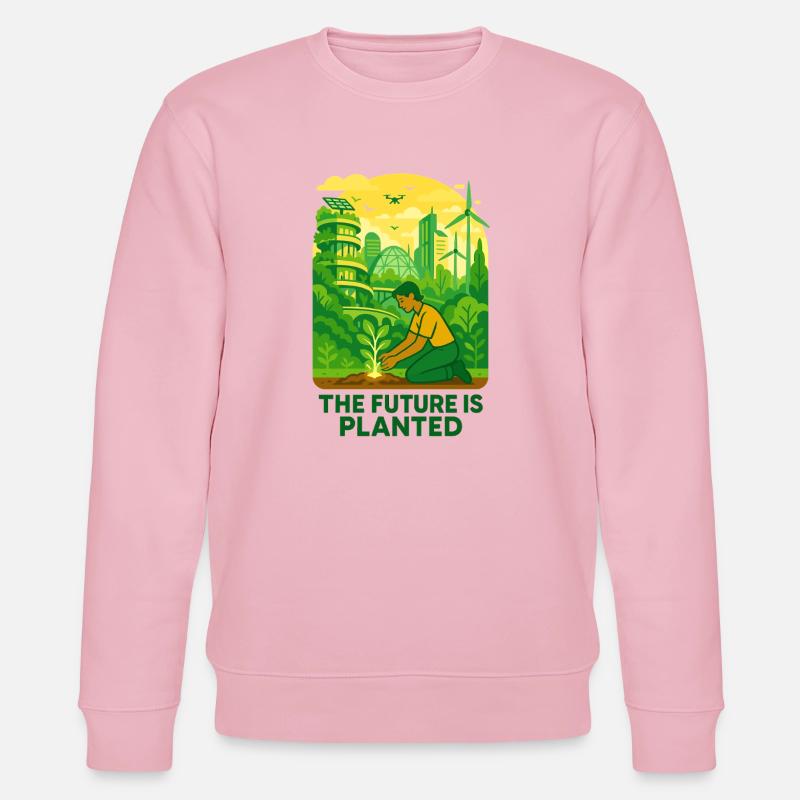 Solarpunk Roots - Stanley/Stella Unisex Bio-Sweatshirt CHANGER  - Hellrosa