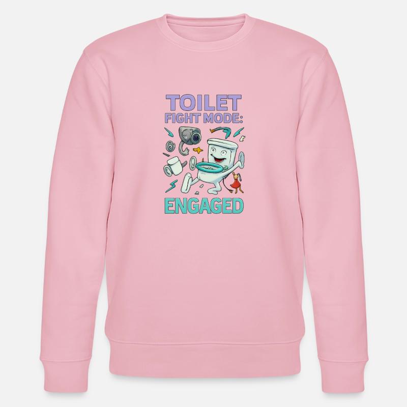 Toilettenkampf-Modus – Absurdes Hirnfäule-Design - Stanley/Stella Unisex Bio-Sweatshirt CHANGER  - Hellrosa