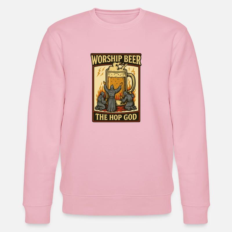 Dieu du Houblon du Culte - Sweat bio CHANGER Stanley/Stella Unisexe - rose pâle