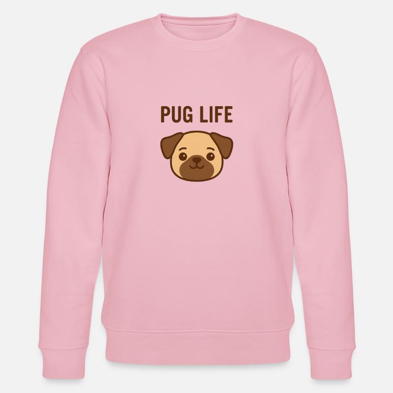 Pug Life – Mops mit Stil - Stanley/Stella Unisex Bio-Sweatshirt CHANGER  - Hellrosa
