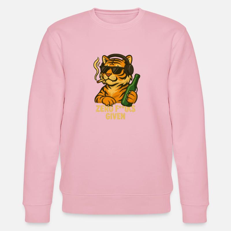 Badass Tiger – Zero F**ks Given - Stanley/Stella Unisex Bio-Sweatshirt CHANGER  - Hellrosa