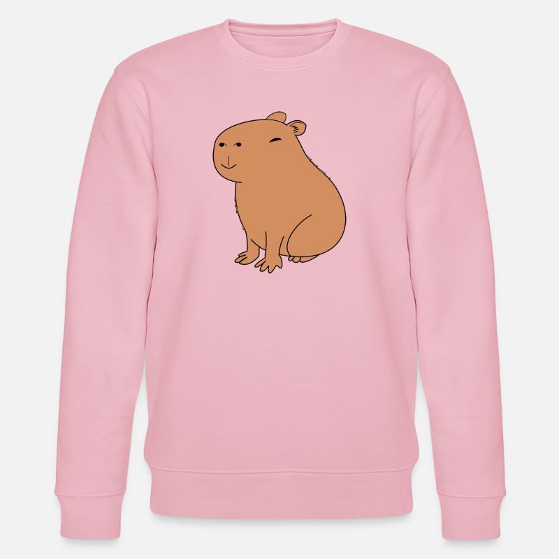 Fröhliches Capybara - Stanley/Stella Unisex Bio-Sweatshirt CHANGER  - Hellrosa