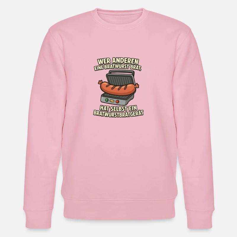 Bratwurst Bratgerät Spruch - Stanley/Stella Unisex Bio-Sweatshirt CHANGER  - Hellrosa