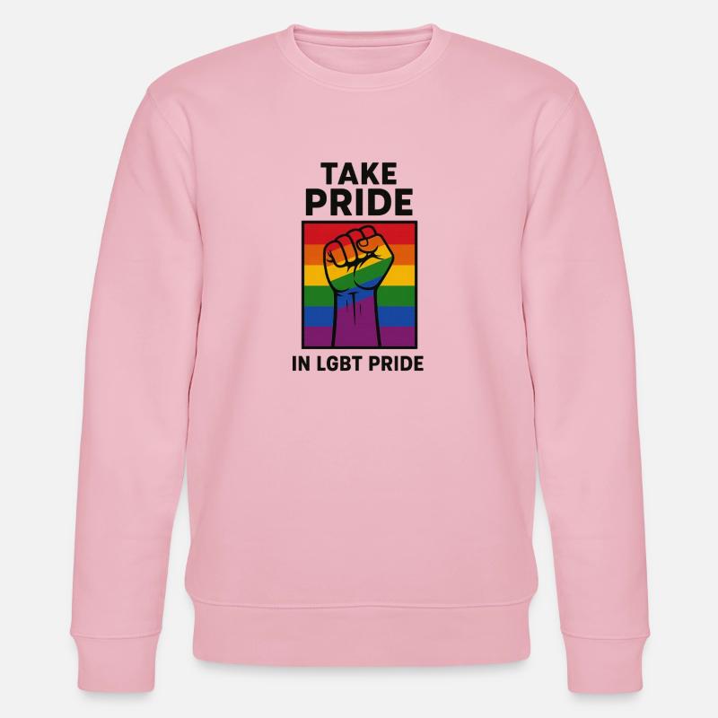Kühne Regenbogen Stolz Faust Illustration - Stanley/Stella Unisex Bio-Sweatshirt CHANGER  - Hellrosa