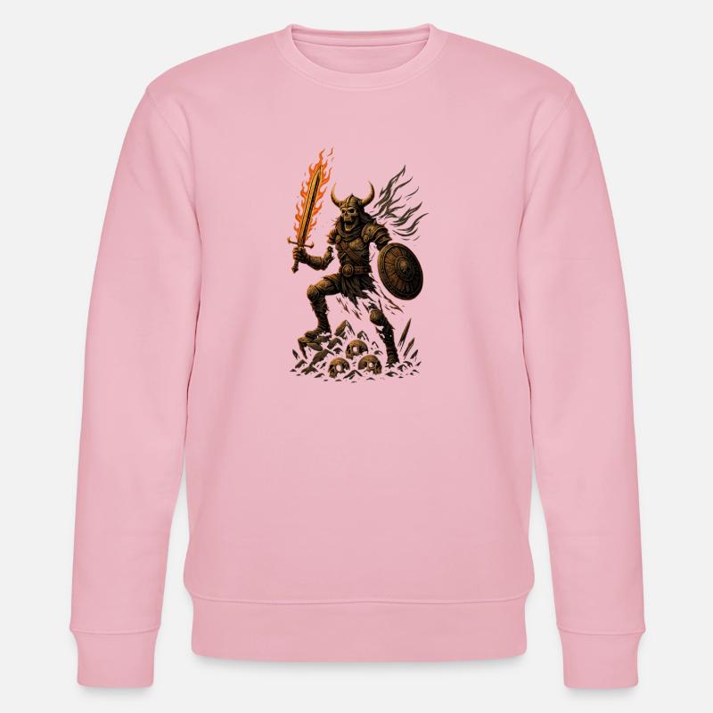 Dämonischer Krieger mit Feuer-Dolch - Stanley/Stella Unisex Bio-Sweatshirt CHANGER  - Hellrosa