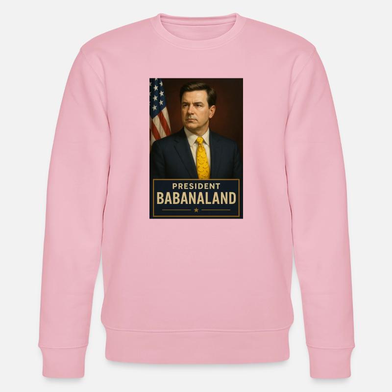 Humorvolles Babaland President Design - Stanley/Stella Unisex Bio-Sweatshirt CHANGER - Hellrosa