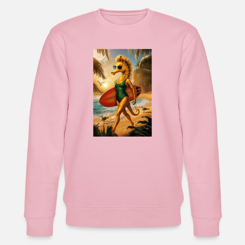 Surfer Humanoides Seepferdchen - Stanley/Stella Unisex Bio-Sweatshirt CHANGER  - Hellrosa