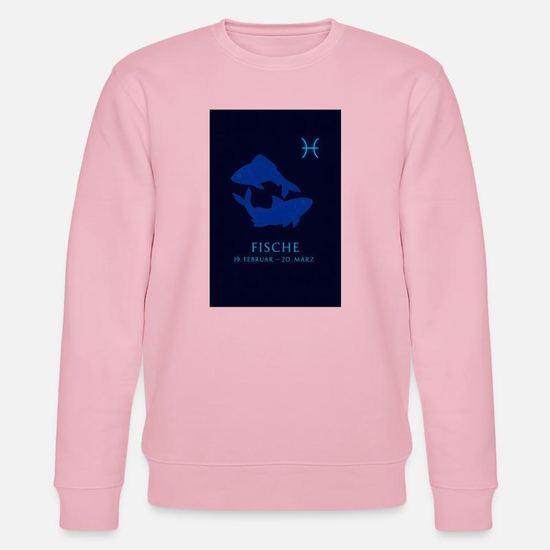 Fische Sternzeichen Design - Stanley/Stella Unisex Bio-Sweatshirt CHANGER  - Hellrosa
