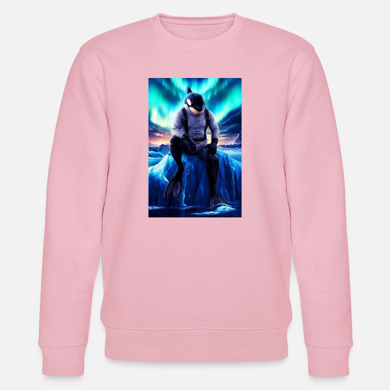 Humanoider Orca-Taucher - Stanley/Stella Unisex Bio-Sweatshirt CHANGER  - Hellrosa
