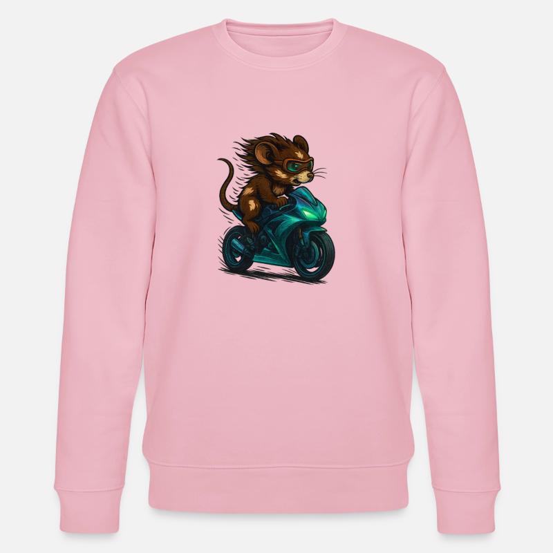 Motorrad Maus - Stanley/Stella Unisex Bio-Sweatshirt CHANGER  - Hellrosa