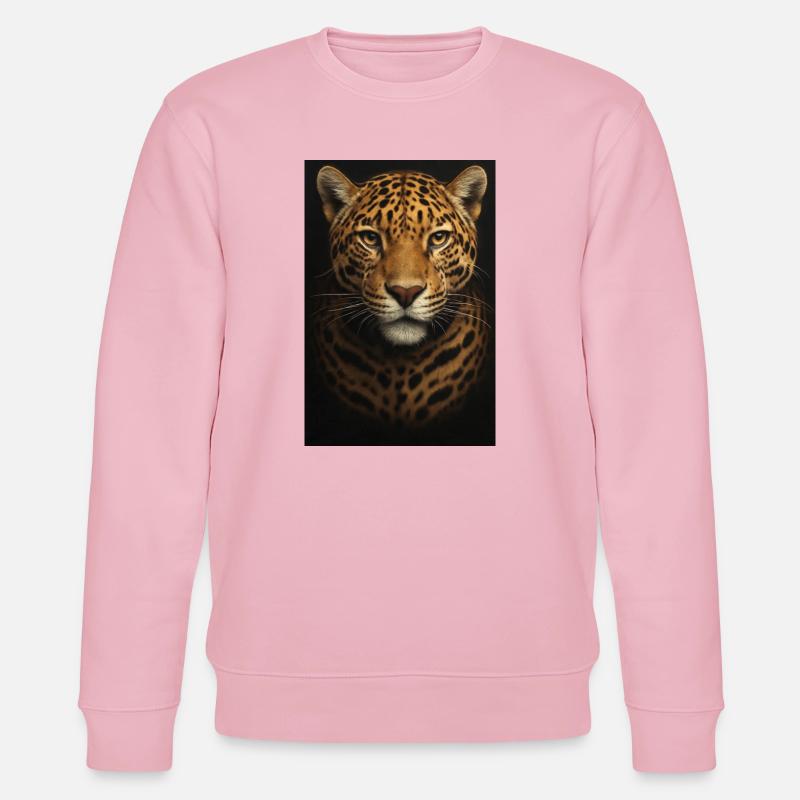 Datenanalyse-Illustration mit Leopard - Stanley/Stella Unisex Bio-Sweatshirt CHANGER  - Hellrosa