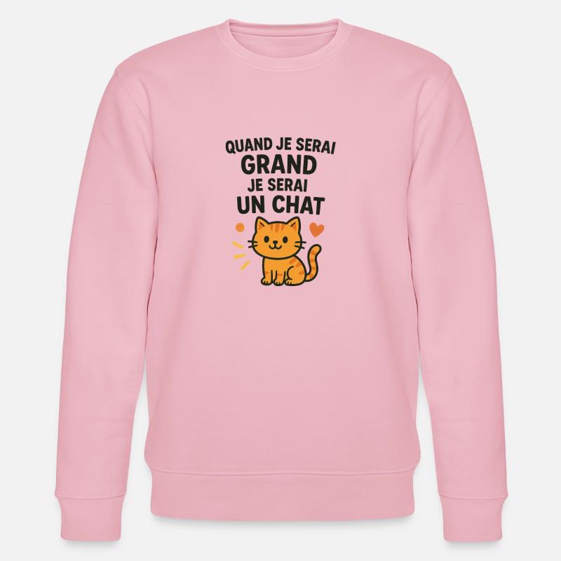 Chat mignon quand je serai grand - Sweat bio CHANGER Stanley/Stella Unisexe - rose pâle