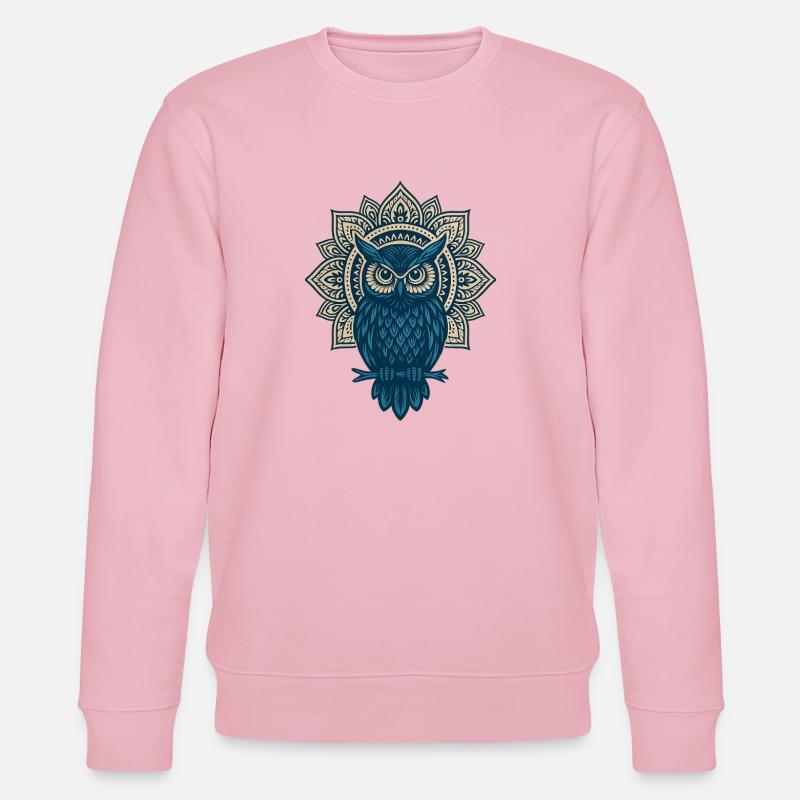 Blauer Eulen Mandala - Stanley/Stella Unisex Bio-Sweatshirt CHANGER  - Hellrosa