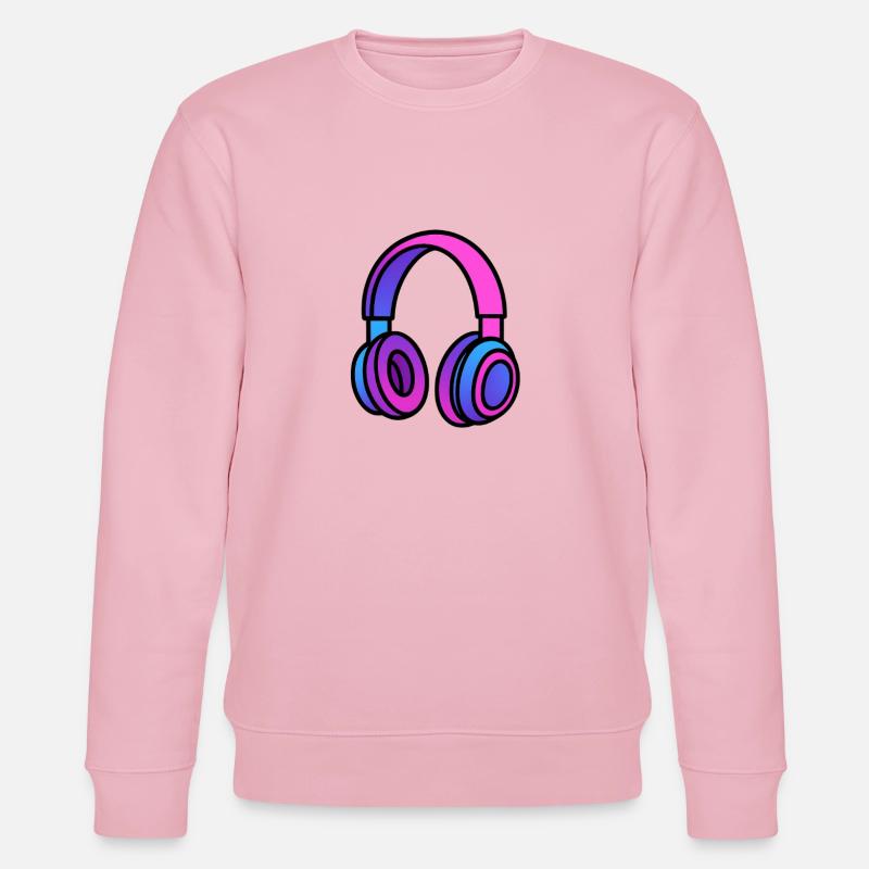 Neon Gradient Kopfhörer Illustration - Stanley/Stella Unisex Bio-Sweatshirt CHANGER  - Hellrosa