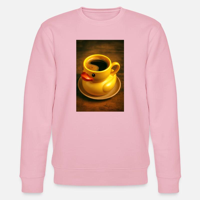 Badeente als Kaffeetasse - Stanley/Stella Unisex Bio-Sweatshirt CHANGER  - Hellrosa