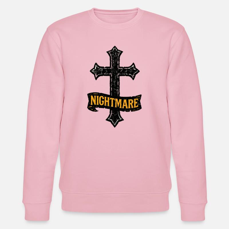 Croix terrifiante avec Cauchemar pour Halloween - Sweat bio CHANGER Stanley/Stella Unisexe - rose pâle