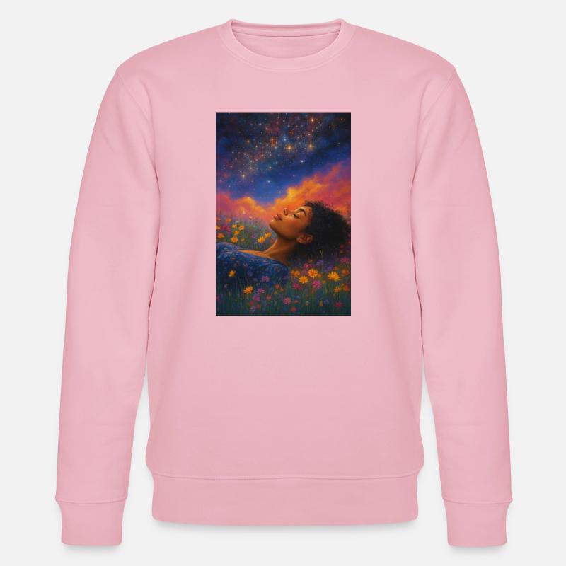 Mondstern im Blütenfeld - Stanley/Stella Unisex Bio-Sweatshirt CHANGER - Hellrosa