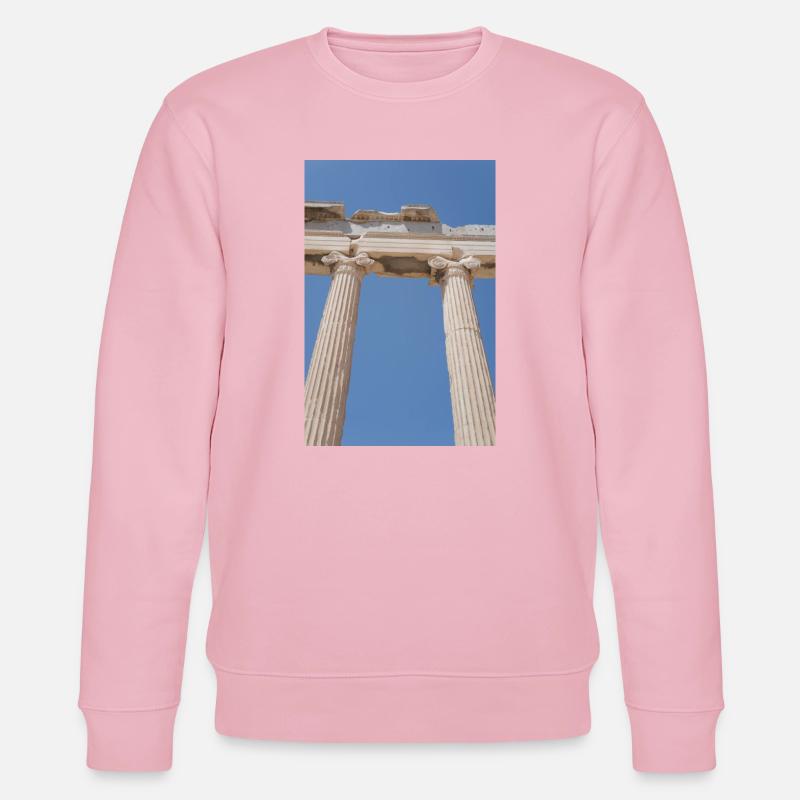 Ancient columns under blue sky, Acropolis - Stanley/Stella CHANGER Unisex Organic Sweatshirt - cotton pink